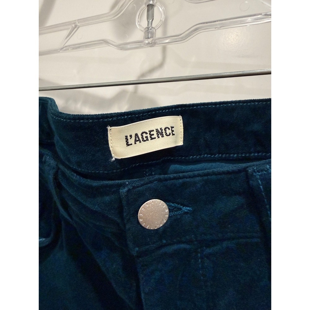 NWT L'AGENCE Monique Dark Navy Velvet Skinny Jeans Size 29 Ultra High Rise - Picture 4 of 8